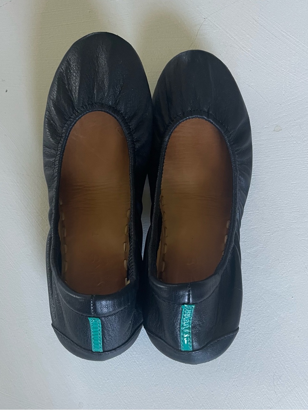 EUC TIEKS Black Leather Ballet Flats 7 $45 - Picture 9 of 14